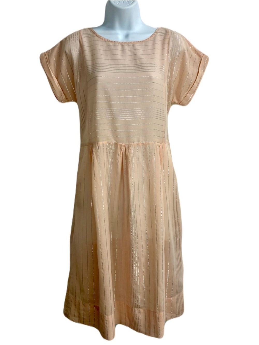 Peyton & Parker summer dress in a metallic striped peach sz.S